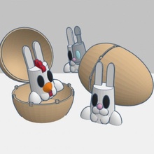 rabbit surprise egg easter tinkercad tinkercadeaster 3d print model - Mito3D