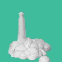 rochoso ilha farol tinkercad 3d print model - Mito3D