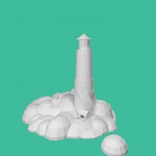 rochoso ilha farol tinkercad 3d print model - Mito3D