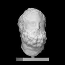 herakles pugilist scan ancient face god greek head portrait sculpture marble 3d print model - Mito3D