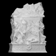cinerary urn lid reclining couple scan figure sculpture statue grave italian travertine 3d print model - Mito3D