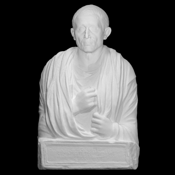 funeral busto liberto C aurunceius princeps escanear hombre mitología romano escultura Roca tumba mármol religión 3dprint 3dscan esclavo ciudadano 3D print model - Mito3D