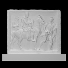 relief giustiniani funerary roman knight scan sculpture horse italy facade 3d print model - Mito3D