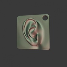 oreille Keychain pendentif mode accessoires anatomie corps visage Humain 3d print model - Mito3D