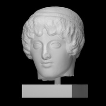 head double-braid hairstyle scan face hair portrait roman sculpture woman italy braid plait 3d print model - Mito3D