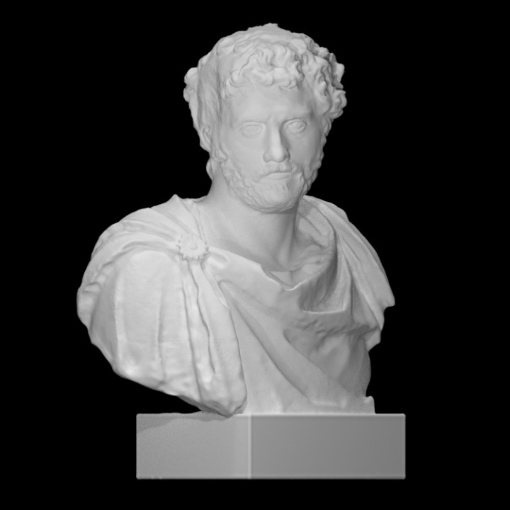 bust officer scan 3d printable face head man portrait rome sculpture statue marble italy 3D print model - Mito3D