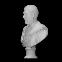portrait man scan 3d printable bust face head sculpture beard marble toga 3d print model - Mito3D