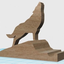 mobile phone stand desk wolfphonestandfordesk 3d print model - Mito3D