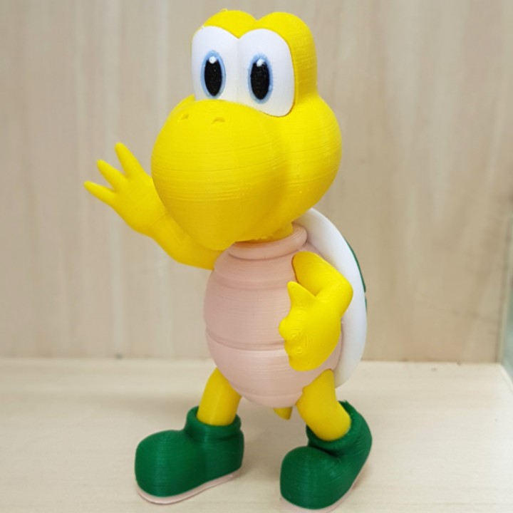 Koopa troopa Grün Gruß Pose Mario Spiele Mehrfarbig Ventilator Kunst Nintendo Videospiel Charakter Action Figur Pfirsich Koopatroopa 3D print model - Mito3D