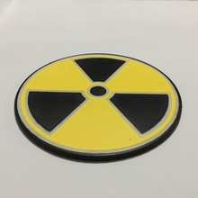 radioactif Coaster ventilateur art brillent noir radiation avertissement 3d print model - Mito3D