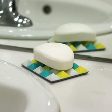 multi-color soap dish & garden bathroom soapdish mosaic sink restroom multicolor tray palette+ holder 3d print model - Mito3D