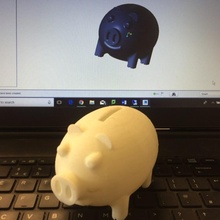 porcin banque jardin porc argent tirelire 3d print model - Mito3D