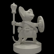 MouseFolk masaüstü dövüşçü keşiş sıçan fare Zindanlar Ejderhalar bekçi d dnd yol bulucu 3d print model - Mito3D