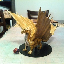 gold dragon tabletop dragons dungeonsanddragons d&d dnd pathfinder dungeons&dragons golddragon 3d print model - Mito3D