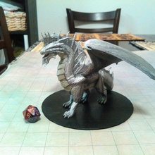 silver dragon tabletop dragons dungeonsanddragons d&d dnd pathfinder dungeons&dragons silverdragon 3d print model - Mito3D