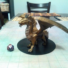 bronze dragon tabletop dragon bronze dungeonsanddragons d&d dnd pathfinder dungeons&dragons bronzedragon 3d print model - Mito3D