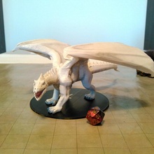 white dragon tabletop dragons dungeonsanddragons whitedragon dnd pathfinder dungeons&dragons 3d print model - Mito3D