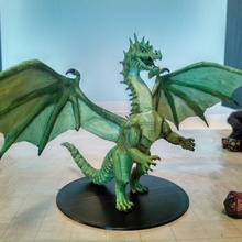 green dragon tabletop dragons dungeonsanddragons greendragon d&d dnd pathfinder dungeons&dragons 3d print model - Mito3D