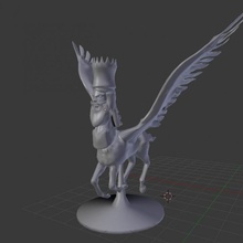 Shedu mesa águila fantasía juego azar hombre mitología rpg alas barba caballo rol persa Persia 3d print model - Mito3D