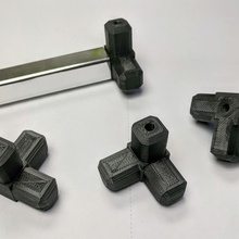 frame corner spare parts bracket joint square tube tubing 3-way brace 3d print model - Mito3D