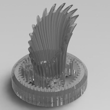 2018 3dpi forma libera Ingranaggio trofeo planetario base giardino ingranaggi 3dpiawards 3d print model - Mito3D