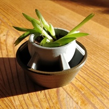 küçük basit saksı drenaj delikler Bahçe çiçek bitki tencere vazo ekici saksısı boşaltmak sulama 3d print model - Mito3D