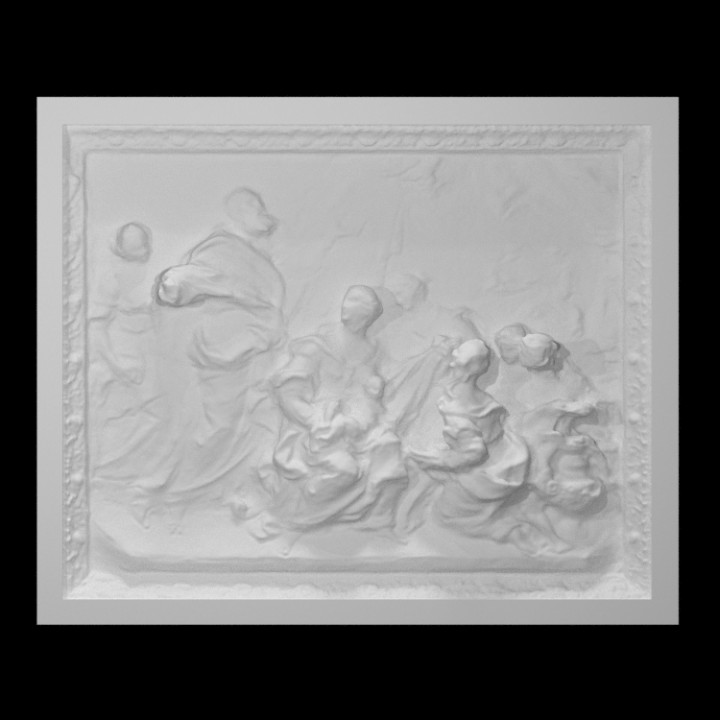 birth virgin scan sculpture mary relief 3D print model - Mito3D