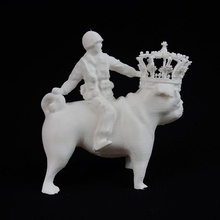 titled wishful thinking riding pug called marie-antoinette fan art army man 3d print model - Mito3D