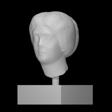 retrato romano mujer escanear 3d imprimible busto cara cabello cabeza escultura mármol 3d print model - Mito3D