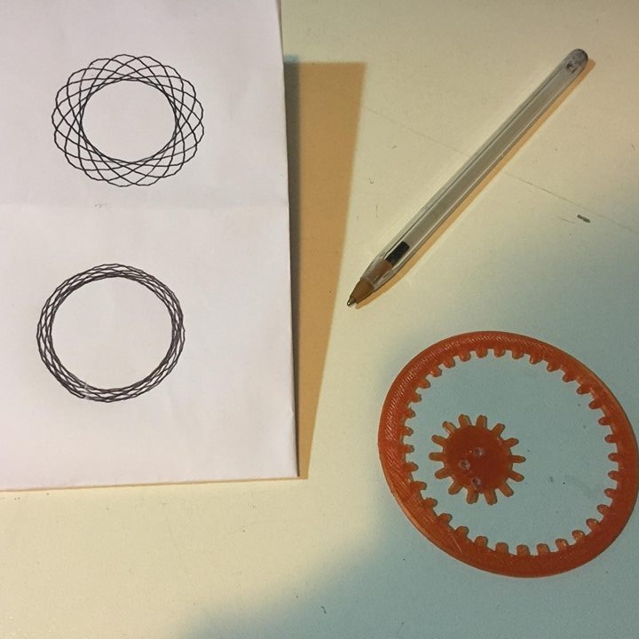 Spirograph Zeichnung Maschine Spielzeug schnell einfach drucken Bildung Kinder zeichnen Kreis Stromschnellen enfant Dessin 3D print model - Mito3D