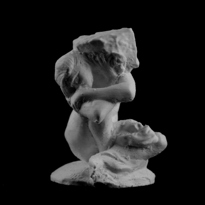 caído caryatid pedra mus rodin paris frança scan 3D print model - Mito3D