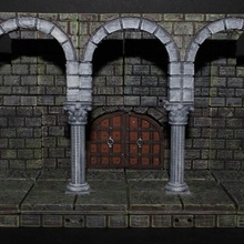 openforge 20 cut-stone colonnade tabletop miniatures rpg terrain dungeon dnd pathfinder tiles openforge2 3d print model - Mito3D