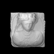 wall relief protective goddess city scan 3d printable bust face head portrait sculpture 3d print model - Mito3D