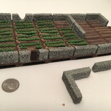 lettuce unplanted fields stone walls tabletop dungeons fantasy gaming miniature dungeonsanddragons dungeon openlock pathfinder 28mmminiature 3d print model - Mito3D
