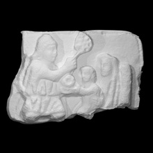 fragmento tapa sarcófago escanear 3d imprimible Roma escultura mármol alivio reyes adoración 3d print model - Mito3D