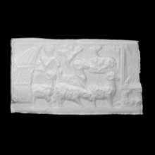 fragment lid sarcophagus scan 3d printable sculpture marble relief 3d print model - Mito3D