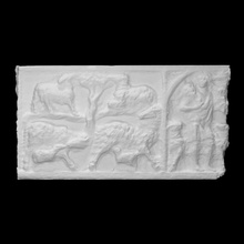 fragments couvercle sarcophage analyse 3d imprimable sculpture marbre mouton pièces berger troupeau 3d print model - Mito3D