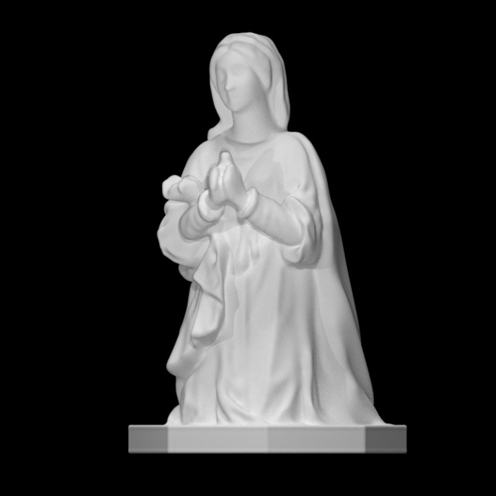 María Joseph representación santo familia escanear 3d imprimible figura madre escultura mujer madera religioso maria Virgen 3D print model - Mito3D
