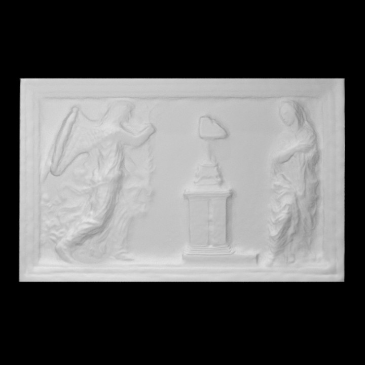 Anunciación escanear imprimible escultura mármol ángel religioso María alivio Virgen Renacimiento 3D print model - Mito3D