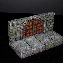 openforge 20 cut stone arched doorway tabletop miniatures rpg terrain dungeon dnd pathfinder tiles openforge2 3d print model - Mito3D