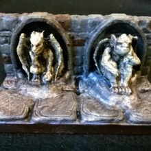 openforge gargoyle walls tabletop miniatures rpg terrain dungeon dnd pathfinder tiles 3d print model - Mito3D