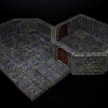openforge 20 cut stone diagonal tabletop miniatures rpg terrain dungeon dnd pathfinder tiles construction kit openforge2 3d print model - Mito3D