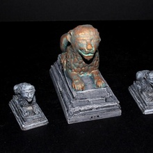 openforge 20 lion statues tabletop miniatures rpg terrain dungeon dnd pathfinder tiles openforge2 3d print model - Mito3D