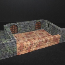 openforge 20 cut stone wall tabletop miniatures rpg terrain dungeon dnd pathfinder tiles openforge2 3d print model - Mito3D