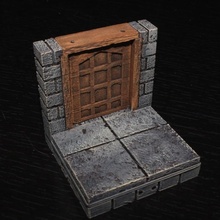 openforge 20 cut stone square door tabletop miniatures rpg dungeon dnd pathfinder tiles openforge2 3d print model - Mito3D