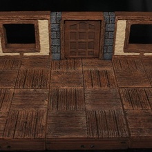 openforge 20 tudor stone door tabletop miniatures rpg terrain wood tile dungeon dnd pathfinder tiles tavern openforge2 3d print model - Mito3D