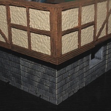 openforge 20 tudor external corners tabletop miniatures rpg terrain wood dungeon dnd pathfinder tiles tavern openforge2 tile 3d print model - Mito3D