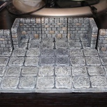 openforge stone dungeon corner tabletop miniatures rpg terrain dnd pathfinder tiles 3d print model - Mito3D