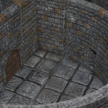 openforge stone barbican tabletop miniatures rpg terrain dungeon dnd pathfinder tiles gatehouse 3d print model - Mito3D