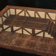 Tageschmiede 20 Tudor Treppe Tischplatte Miniaturen Rollenspiel Terrain Holz Fliese Verlies dnd Pfadfinder Fliesen Taverne Bodenbelag openforge2 3d print model - Mito3D